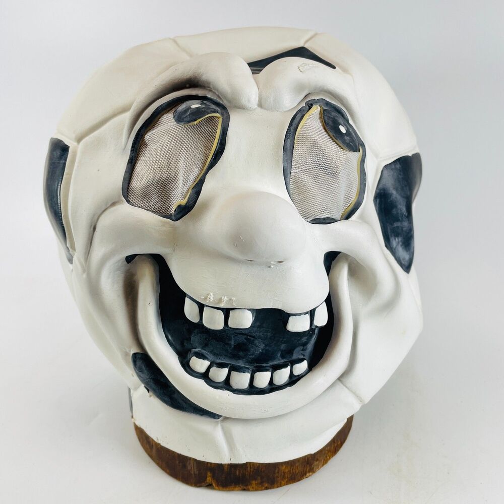 Vintage Fun World Easter Unlimited Game Face Soccer Ball Latex Mask Halloween